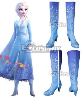 Disney Frozen 2 Elsa Blue Shoes Cosplay Boots