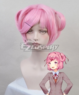 Doki Doki Literature Club! DDLC Natsuki Pink Cosplay Wig