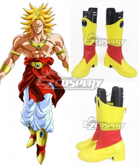 Dragon Ball Super Broly Yellow Red Shoes Cosplay Boots