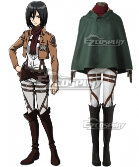 Attack on Titan Shingeki no Kyojin Mikasa Akkaman Mikasa Ackerman 104th Cadet Corps Cosplay Costume - No Boots