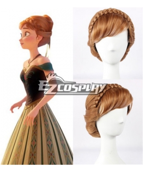 Frozen Princess Snow Queen Anna Updo Briaid Coronation Style Disney Cosplay Wig -336C
