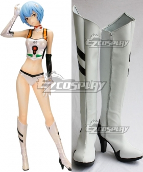 EVA Neon Genesis Evangelion Rei Ayanami White Shoes Cosplay Boots