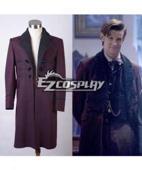 Doctor Who Eleventh 11th Dr. Purple Wool Frock Coat 