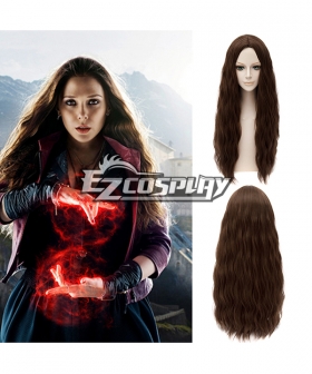 Marvel Avengers: Age of Ultron Scarlet Witch Long Curly Brown Cosplay Wig