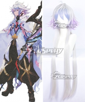 Fate Grand Order Caster Merlin Silver Cosplay Wig