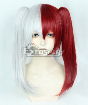 My Hero Academia Boku no Hero Akademia Shoto Todoroki Female White Red Cosplay Wig