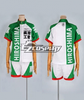 Yowamushi Pedal Green and White Sportwear Cosplay Costume
