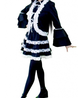 Black lace Lolita Cosplay Costume