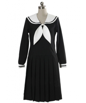 Black Long Sleeves Dress School Uniform Cosplay Costume