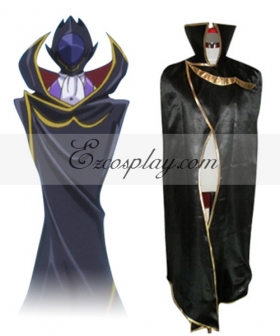 Code Geass Lelouch Zero Black Cloak Cosplay Costume