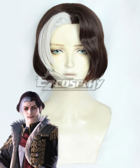 Final Fantasy XIV Solus zos Galvus Brown White Cosplay Wig
