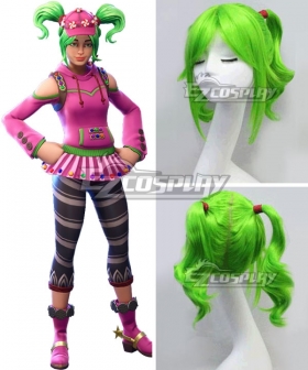 Fortnite Battle Royale Zoey Green Cosplay Wig