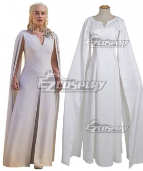 Game Of Thrones Daenerys Targaryen White Dress Cosplay Costume