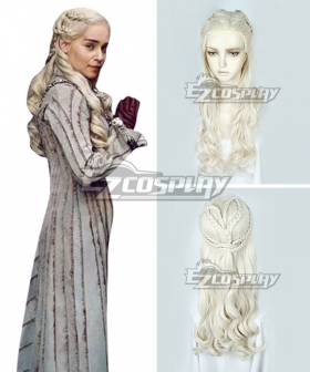 Game Of Thrones Season 8 Daenerys Targaryen Light Golden Cosplay Wig