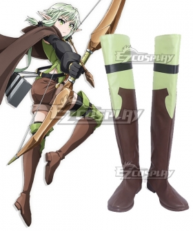 Goblin Slayer High Elf Archer Brown Shoes Cosplay Boots
