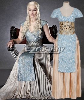 Game Of Thrones Daenerys Targaryen Light Blue And Grey Dress Cosplay Costume