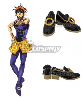 JoJo's Bizarre Adventure: Vento Aureo Golden Wind Narancia Ghirga Black Cosplay Shoes
