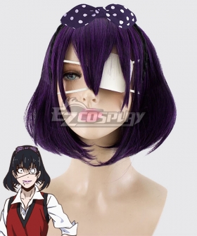 Kakegurui Compulsive Gambler Midari Ikishima Black Purple Cosplay Wig - No Headwear