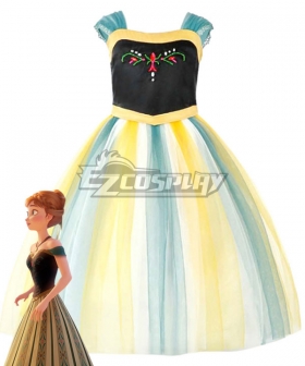 Kids Child Size Disney Frozen Anna Cosplay Costume