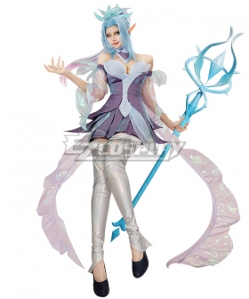 League of Legends LOL Crystal Rose Janna Cosplay Costume