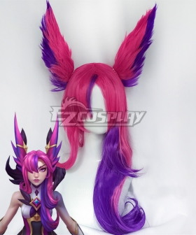 League of Legends LOL Star Guardian 2019 Xayah Pink Purple Cosplay Wig