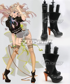 Macross Frontier Sheryl Nome Black Shoes Cosplay Boots