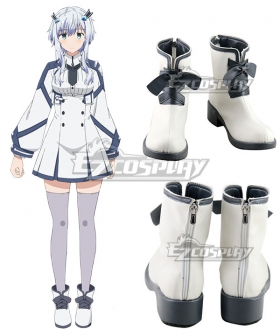 The Misfit of Demon King Academy Maou Gakuin Misha Necron Silver Cosplay Shoes