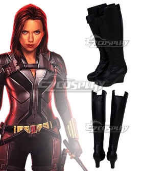 Marvel Black Widow 2021 Natasha Romanoff  Black Shoes Cosplay Boots