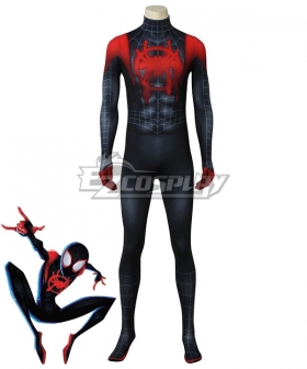 Marvel Spiderman Spider-Man: Into The Spider-Verse Miles Morales Halloween Jumpsuit Cosplay Costume