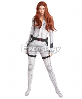 Marvel 2020 Movie Black Widow Natasha Romanoff White Suit Zentai Jumpsuit Cosplay Costume