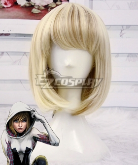 Marvel Spider Gwen Zentai Light Golden Cosplay Wig