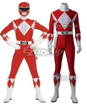 Mighty Morphin Power Rangers Red Ranger Cosplay Costume - Without Boots