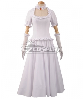 New Super Mario Bros. U Deluxe Toad Ghost Princess Bowsette White Dress Cosplay Costume
