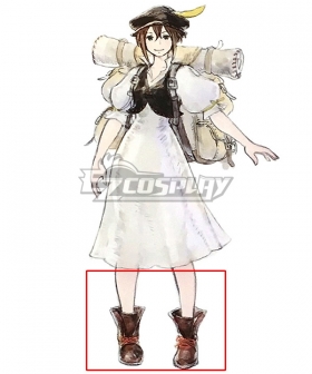 Octopath Traveler Tressa Colzione Brown Cosplay Shoes