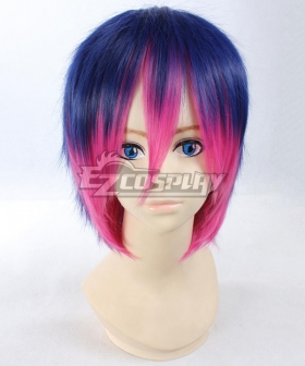 Panty And Stocking With Garterbelt Stocking Blue Pink Short Cosplay Wig