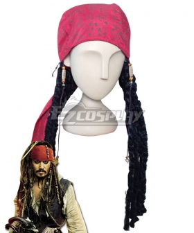 Pirates of the Caribbean Captain Jack Sparrow Pirate Hat Wig Halloween Cosplay Accessory Prop