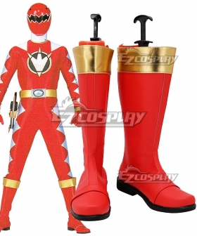 Power Rangers Dino Thunder Red Dino Ranger Red Shoes Cosplay Boots