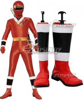 Power Rangers Ninja Sentai Kakuranger NinjaRed Red Shoes Cosplay Boots