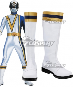 Power Rangers S.P.D. SPD Omega Ranger White Shoes Cosplay Boots