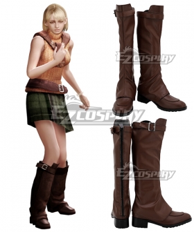 Resident Evil 4 Ashley Graham Brown Shoes Cosplay Boots