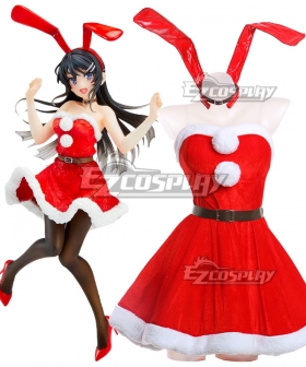 Seishun Buta Yarou Wa Bunny Girl Senpai No Yume Wo Minai Sakurajima Mai Christmas Bunny Girl Cosplay Costume