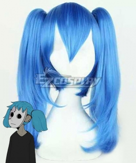 Sally Face Sal Fisher Halloween Blue Cosplay Wig
