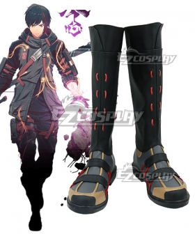 Scarlet Nexus  Yuito Sumeragi Black Shoes Cosplay Boots