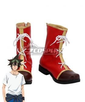 The God of High School Jin Mo-Ri Sun Wukong Red Shoes Cosplay Boots
