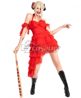 The Suicide Squad Harley Quinn 2021 Movie Red Dress Cosplay Costume