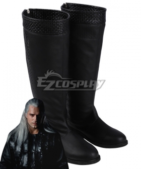 The Witcher Netflix Geralt Of Rivia Black Shoes Cosplay Boots