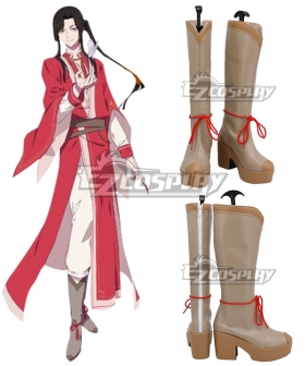 Tian Guan Ci Fu Heaven Official's Blessing Anime Hua Cheng Light Brown Shoes Cosplay Boots