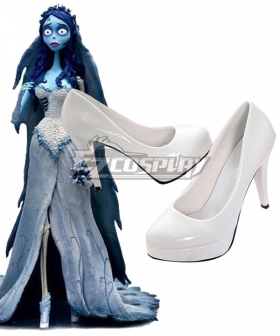 Corpse Bride Emily Halloween White Cosplay Shoes
