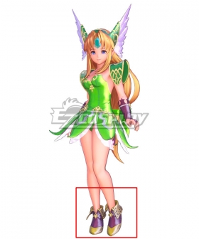 Trials of Mana Riesz Golden Purple Cosplay Shoes