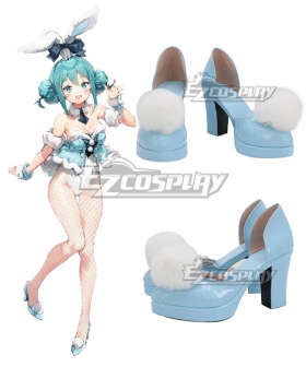 Vocaloid Hatsune Miku White Bunny Girl White Rabbit Blue Cosplay Shoes